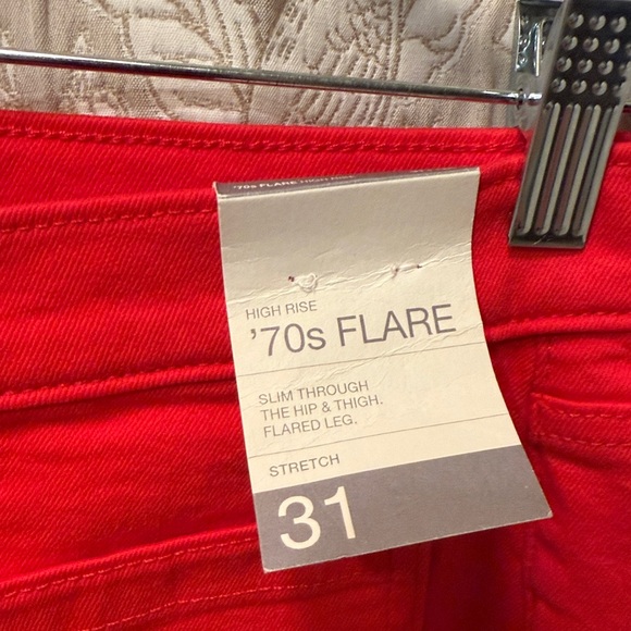 GAP 70s High Rise Flare Jeans in Red - Picture 2 of 6